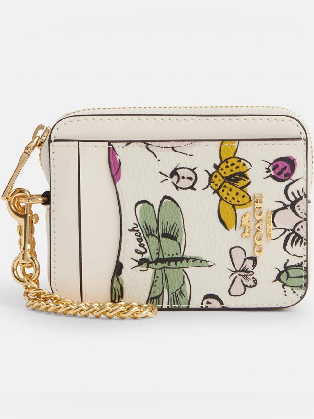Coach Zip Card Case with Creature Print
